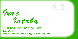 imre kotrba business card